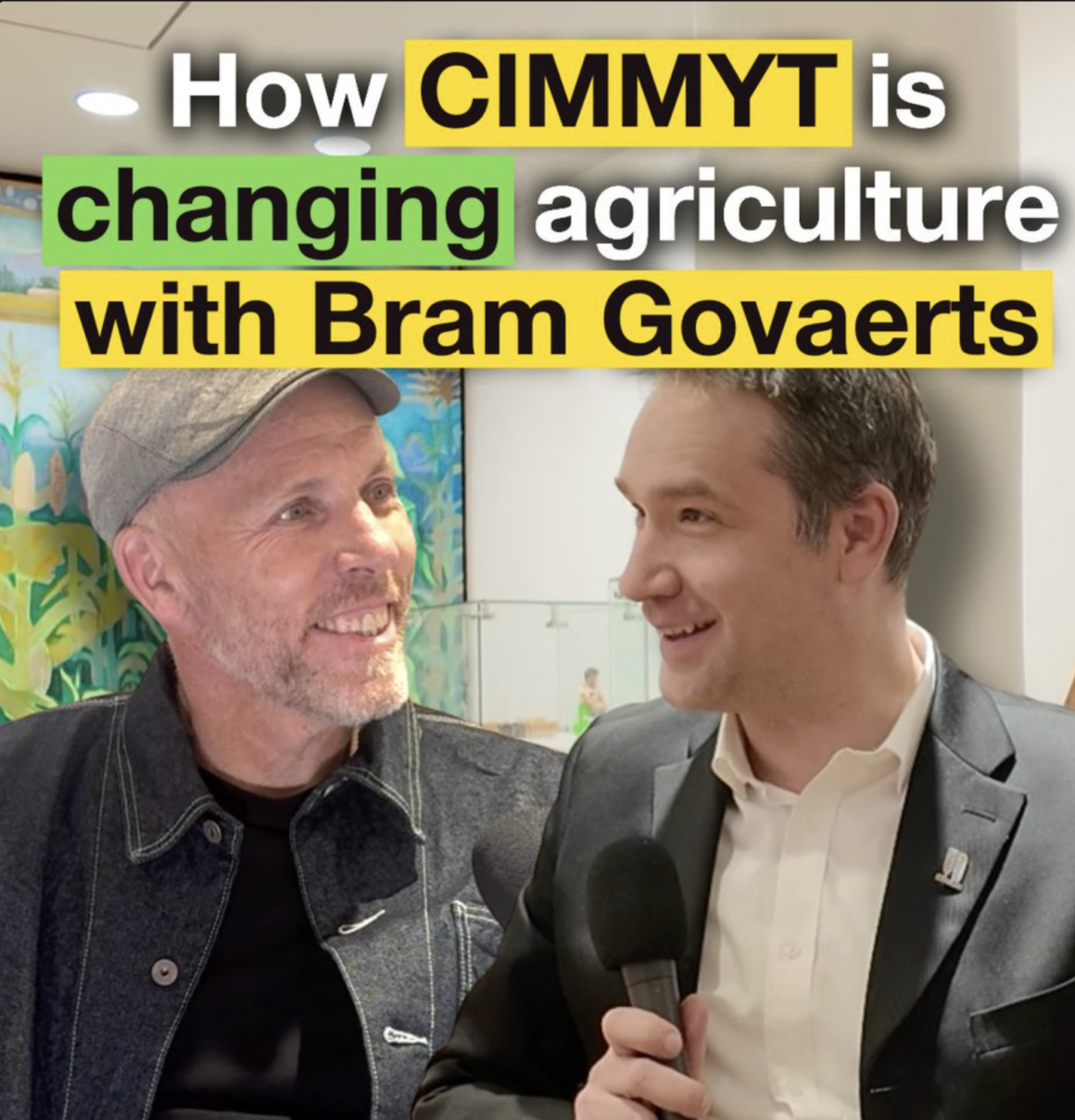 Paul Newnham, conductor de FutureFork, conversa con Bram Govaerts, director general de CIMMYT, sobre cómo la ciencia y la innovación están transformando la agricultura para hacerla más sostenible, resiliente y nutritiva. (Foto: Paul Newnham Instagram)